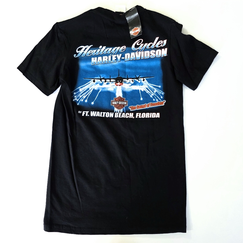 NWT Harley Davidson T-Shirt Men's Small Heritage Cycles Ft. Walton Beach Fl